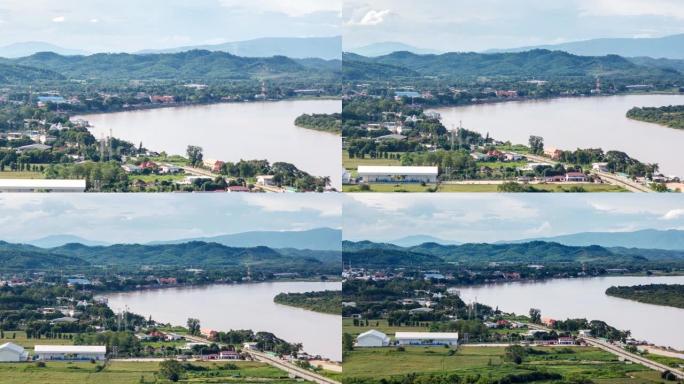 泰国清盛区的湄公河和泰国-老挝边界，平移