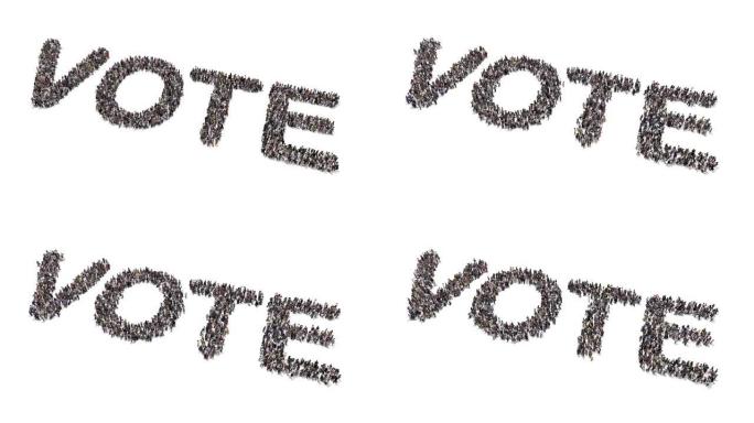 人群形成文字拼写投票