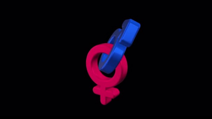 性别符号粉色和蓝色图标。阿尔法通道