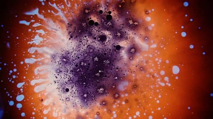 迷幻抽象液体光秀，水，油，油漆中的怪异墨水图案。有机旋流图案，染料爆炸，颜色万花筒。明亮的迷幻壁纸。