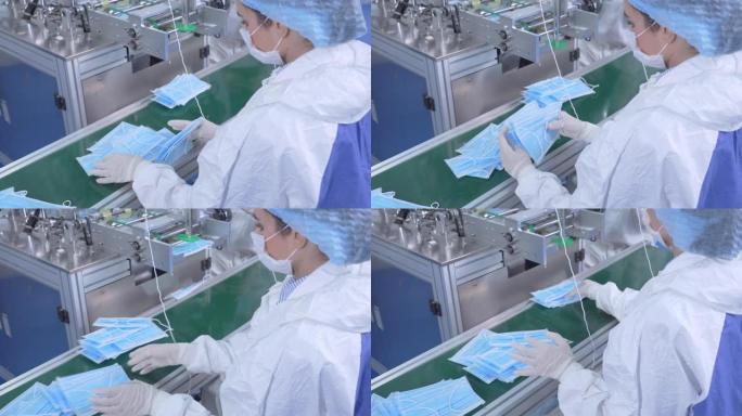 自动化制造医用口罩预防冠状病毒的工程师