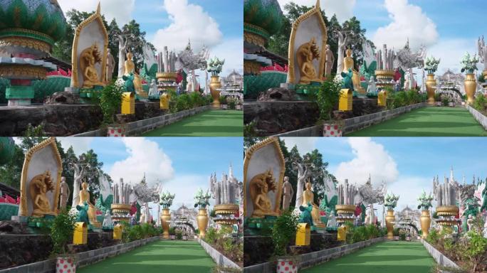 位于泰国Roi Et省的Wat Pha Non Sawan寺的雕像。
