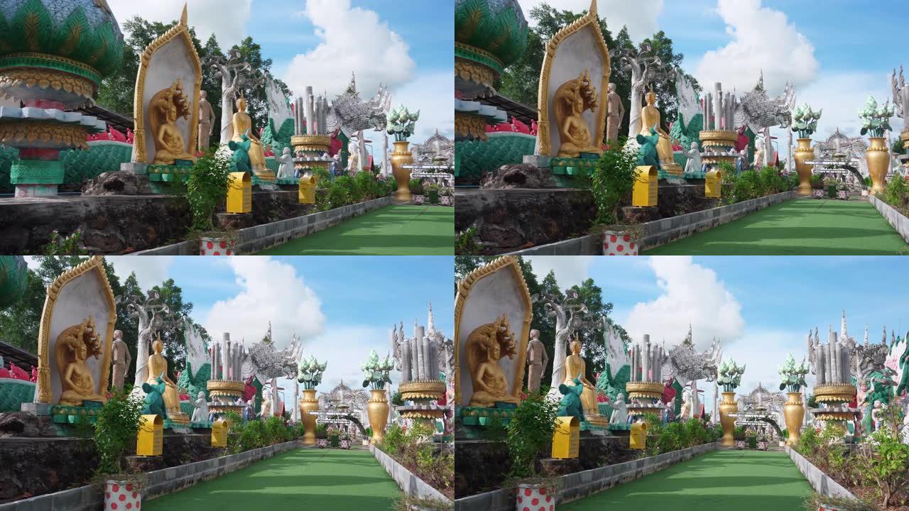 位于泰国Roi Et省的Wat Pha Non Sawan寺的雕像。