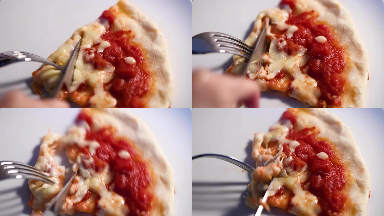 吃披萨吃西餐吃料理刀叉