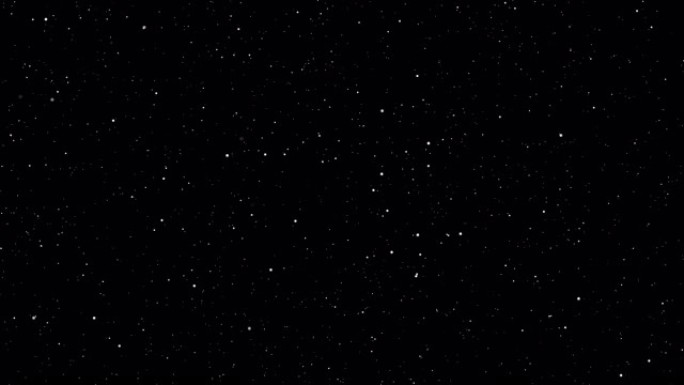 4k视频镜头黑色背景上闪亮星星动画的运动。带有银河天空的图形运动叠加效果循环在空间中闪烁光线，相机天