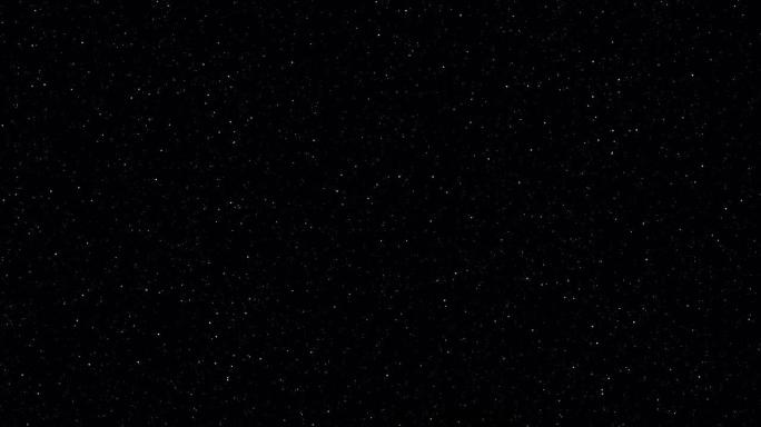 4k视频镜头黑色背景上闪亮星星动画的运动。带有银河天空的图形运动叠加效果循环在空间中闪烁光线，相机天