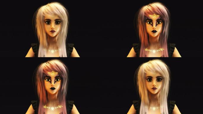变形幻想面孔的3D动画
