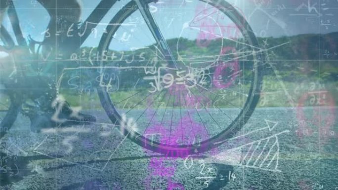 反对人骑自行车的数学方程式和图表