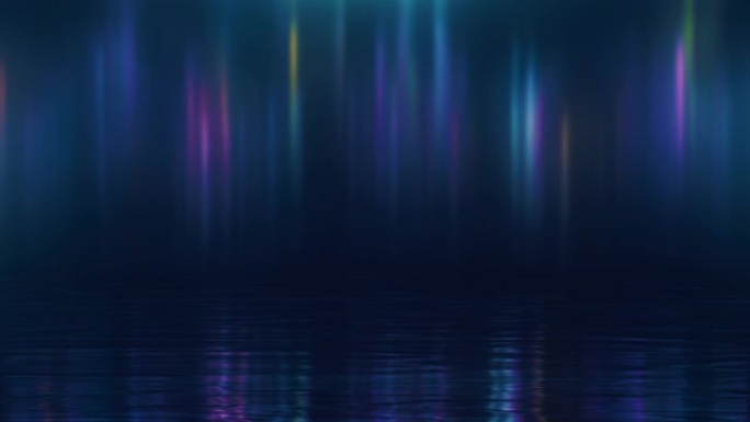 抽象水上北极光