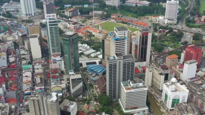 吉隆坡白天飞行著名宫殿独立广场空中全景4k马来西亚