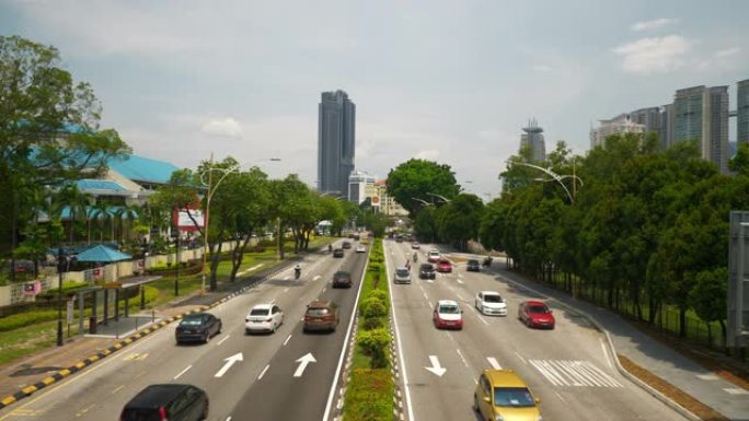 吉隆坡晴天交通道路全景4k马来西亚