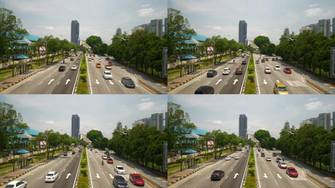 吉隆坡晴天交通道路全景4k马来西亚