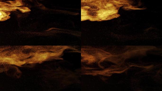 黄金粒子烟雾循环动画