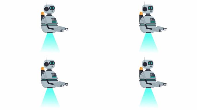机器人安卓。系统机器人的动画。卡通