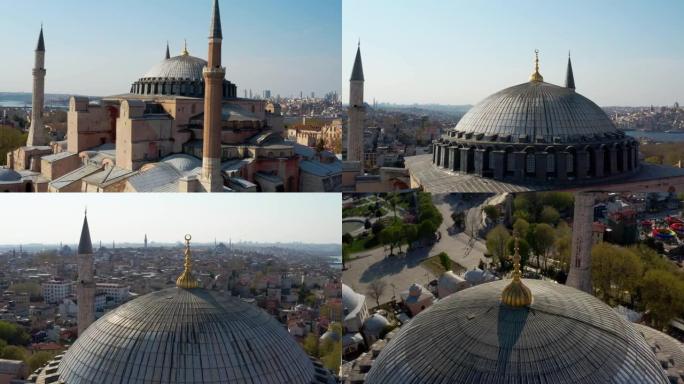 伊斯坦布尔市海和圣索菲亚大教堂检疫鸟瞰图3