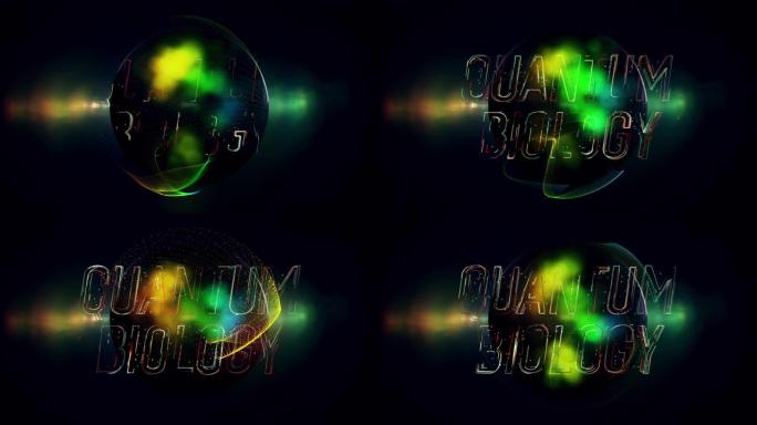 量子生物学头衔抽象色彩渲染三维动画