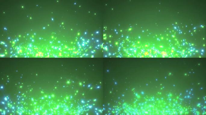 绿色霓虹灯粒子bokeh循环动画