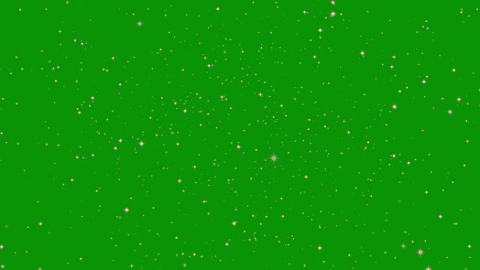 星星在绿屏背景动画上闪耀效果。闪烁节日或节日装饰。圣诞粉红星辉4k动画。色度键无缝循环。