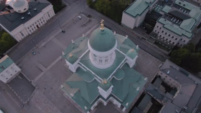 赫尔辛基大教堂的鸟瞰图