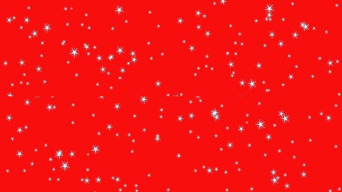多颗星星落在红色背景下