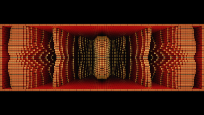 【裸眼3D】红金雅致曲线艺术时尚矩阵空间