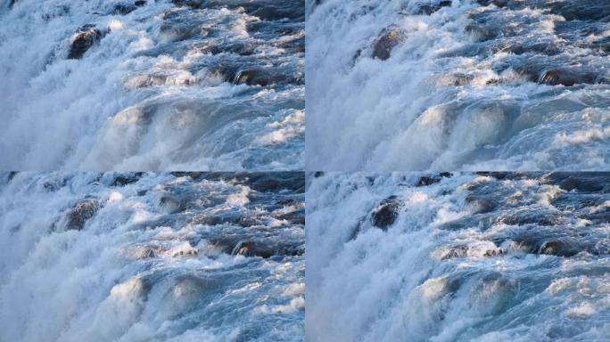 水质地。自然背景。冰岛的瀑布