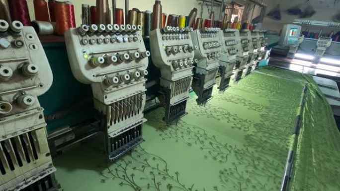 电脑绣花机。数字纺织行业。