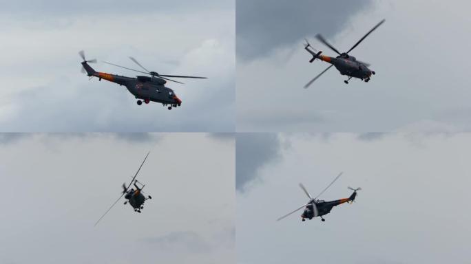 一架W-3T直升机在格丁尼亚航展上进行演习