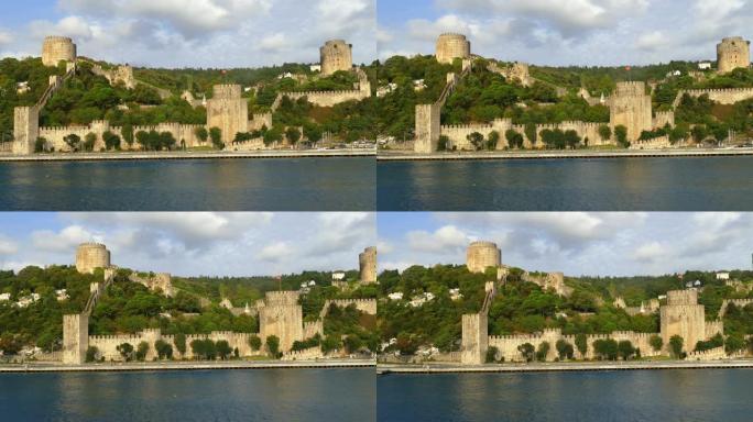 博斯普鲁斯海峡伊斯坦布尔岸边的一座古老堡垒