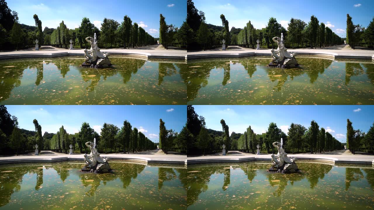 喷泉公园公园喷泉雕像田园诗般的美景