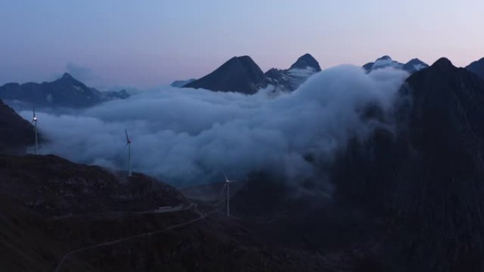 飞越Nufenen山口，可以看到blinnhenhorn和冰川