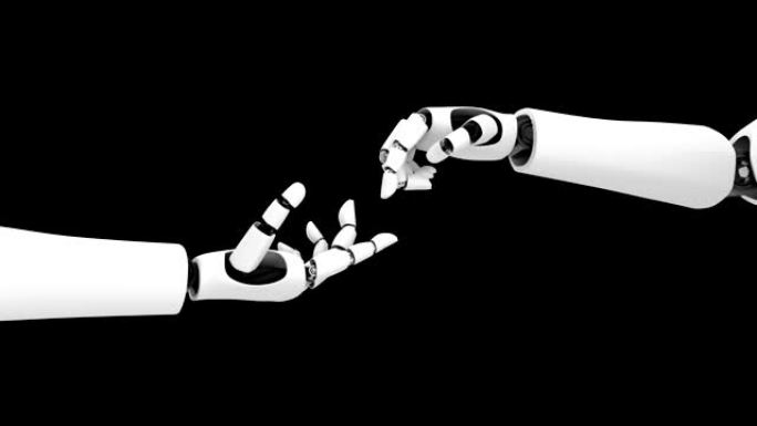 未来机器人，黑色和绿色背景上的人工智能CGI