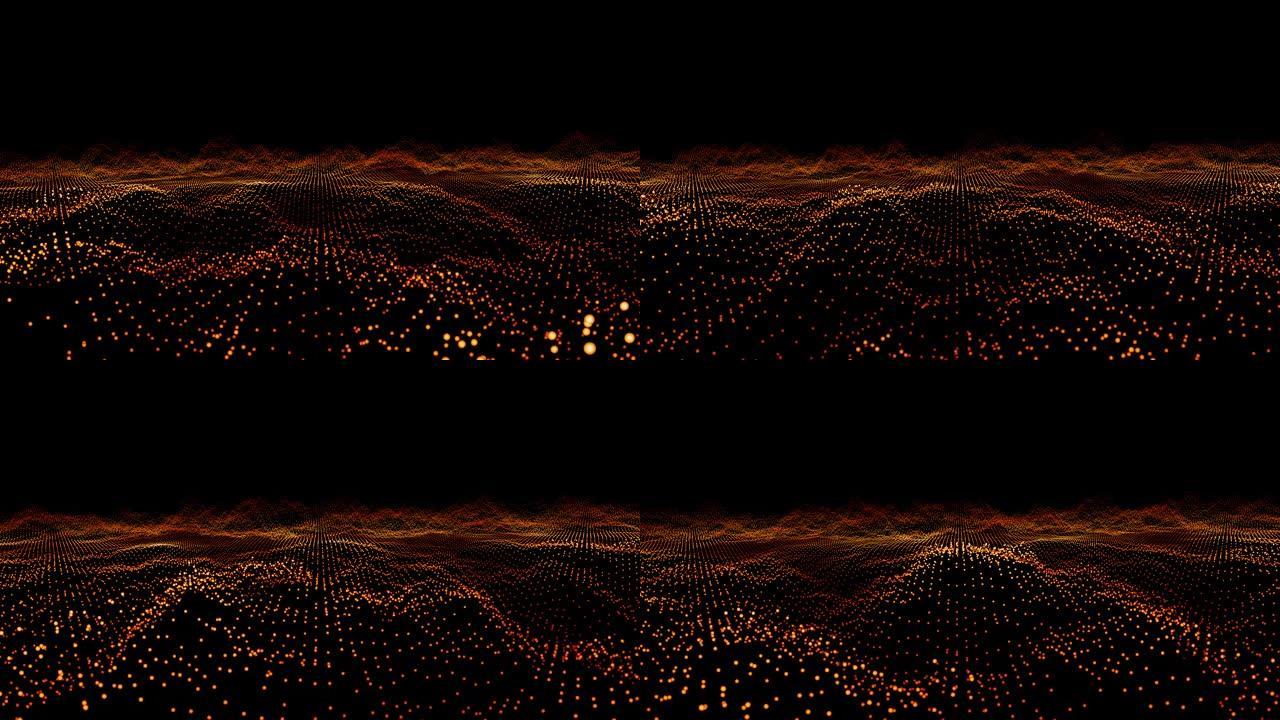 未来抽象熔岩火焰波形声音音频音乐球振荡，可视化波技术数字表面