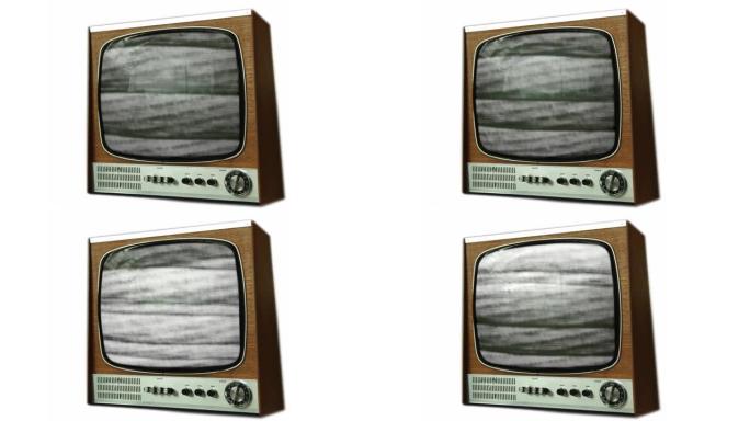 旧模拟电视机上的电视静电。4k