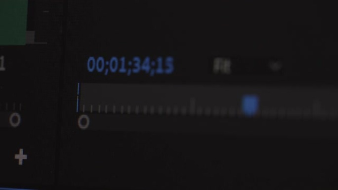 在时间轴编辑器中运行的4k视频运行时间代码。
