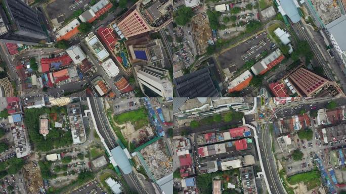 吉隆坡城市交通街道河畔湾空中俯拍全景4k马来西亚日间飞行