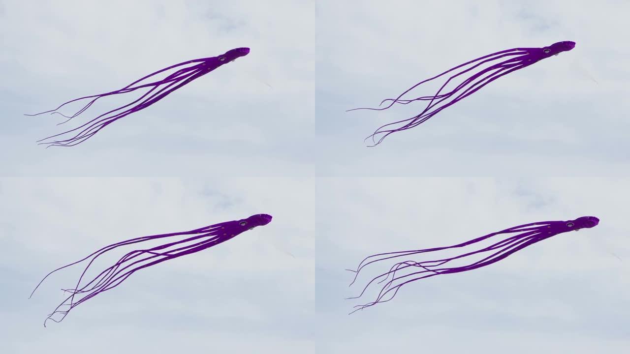 城市上空的紫色章鱼