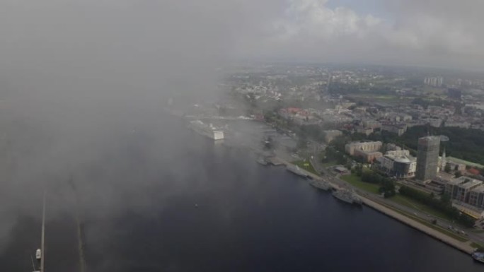 拉脱维亚里加镇美丽的空中全景。