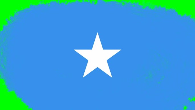 4K - 3不同的油漆笔刷风格过渡动画与索马里国旗
