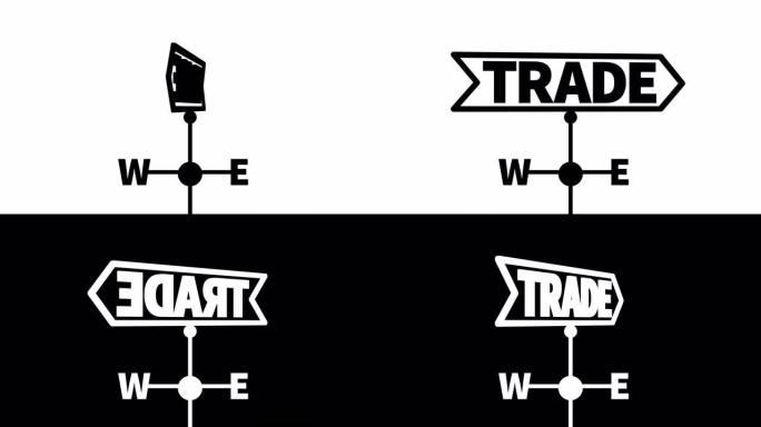 风向标贸易旋转指向动画