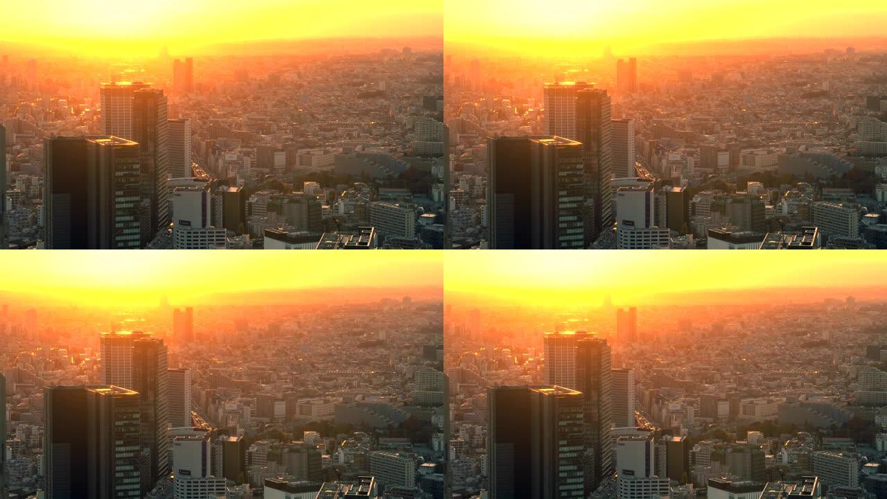 日落时的东京天际线