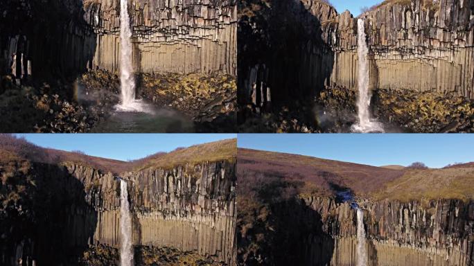 冰岛svartivoss的航拍