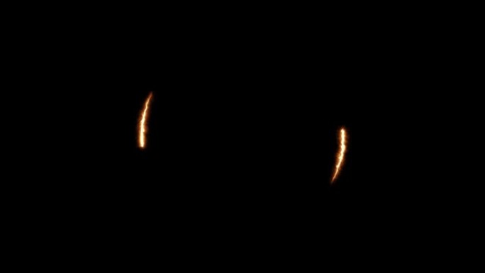 黑色背景上的抽象火环。闪亮的动画4k分辨率