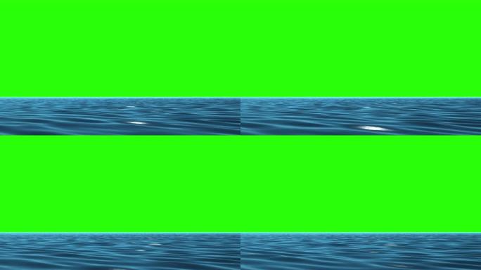 绿色背景上海浪的3d渲染。水质地