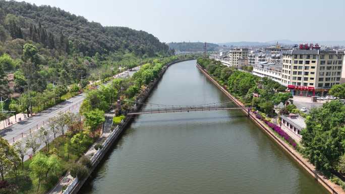 航拍楚雄龙川江大景