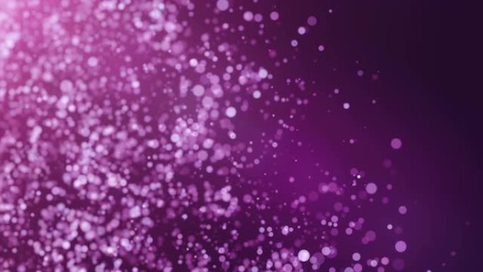 4k抽象粒子波Bokeh背景-紫色、粉色-美丽闪光循环