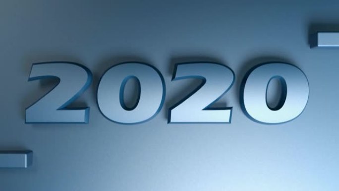 2020蓝色写孤立在蓝色背景-3D渲染插图视频剪辑