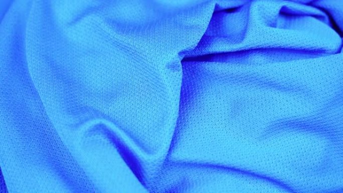 尼龙面料时尚蓝色运动服旋转特写