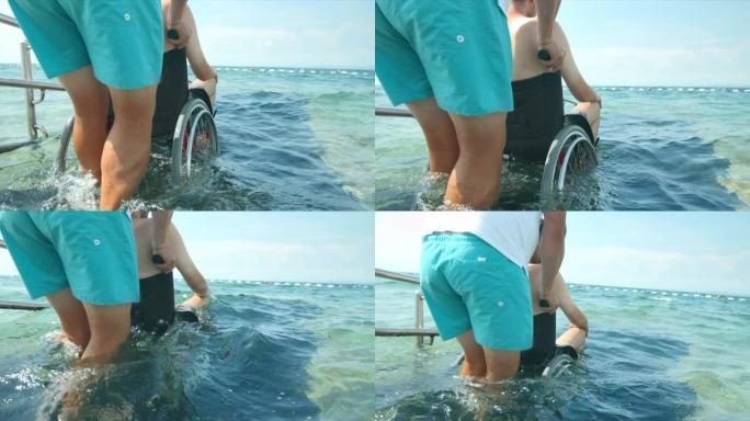 残疾游泳者轮椅