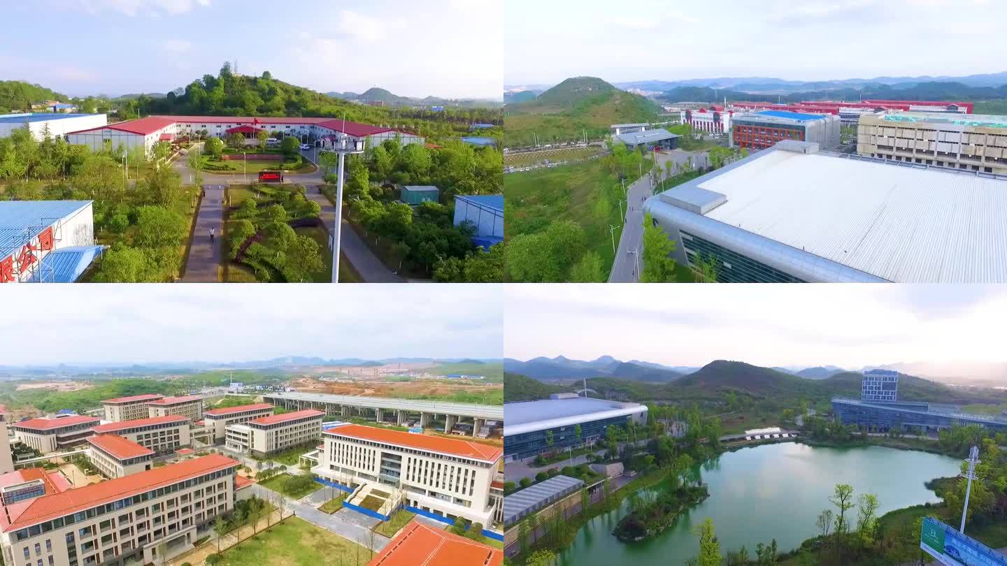 屏幕包含建筑物和湖泊的图片 公园鸟瞰图 中国工厂鸟瞰图